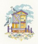 (image for) Yellow Beach Hut - By The Sea Collection by Karen Carter Counted Cross Stitch Chart
